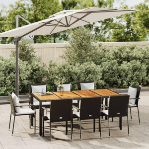 vidaXL 9-delige Tuinset poly rattan zwart
