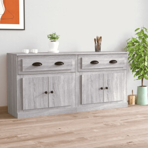 vidaXL Dressoirs 2 st bewerkt hout grijs sonoma eikenkleurig