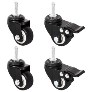 vidaXL Wielen voor plantenbak 4 st 8x3,5x8 cm ijzer zwart