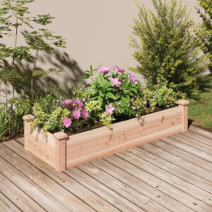 vidaXL Plantenbak verhoogd met voering 120x45x25 cm massief vurenhout