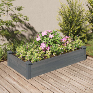vidaXL Plantenbak verhoogd met voering 120x60x25 cm vurenhout grijs