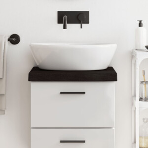 vidaXL Wastafelblad 40x30x(2-6) cm behandeld massief hout donkerbruin