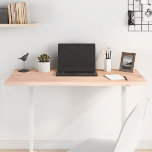 vidaXL Tafelblad 100x60x2 cm onbehandeld massief eikenhout