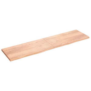 vidaXL Tafelblad 200x50x(2-4)cm behandeld massief eikenhout lichtbruin