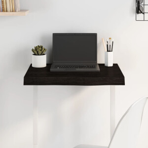 vidaXL Tafelblad 60x40x(2-6)cm behandeld massief eikenhout donkerbruin