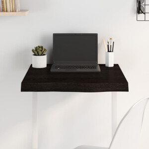 vidaXL Tafelblad 60x60x(2-6)cm behandeld massief eikenhout donkerbruin