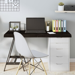 vidaXL Tafelblad 120x50x(2-6)cm behandeld eikenhout donkerbruin