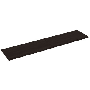 vidaXL Tafelblad 220x50x(2-4)cm behandeld eikenhout donkerbruin