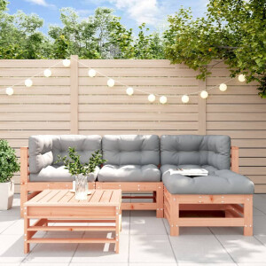 vidaXL 5-delige Loungeset met kussens massief douglashout