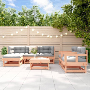 vidaXL 7-delige Loungeset met kussens massief douglashout