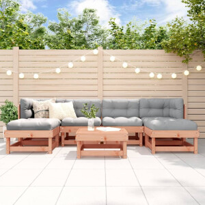 vidaXL 7-delige Loungeset met kussens massief douglashout