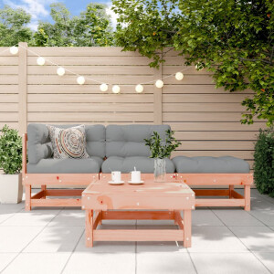 vidaXL 4-delige Loungeset met kussens massief douglashout