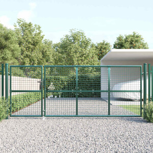 vidaXL Tuinhek van gaas, groen 350x125 cm, gegalvaniseerd staal