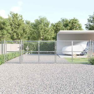 vidaXL Tuinhek van gaas zilverkleurig 500x125 cm gegalvaniseerd staal