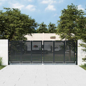 vidaXL Tuinpoort Antraciet 300x75 cm Staal