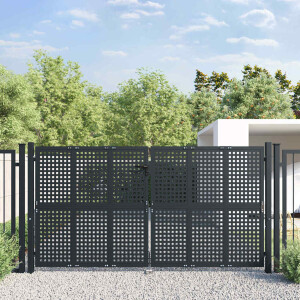 vidaXL Tuinpoort Antraciet 300x125 cm Staal