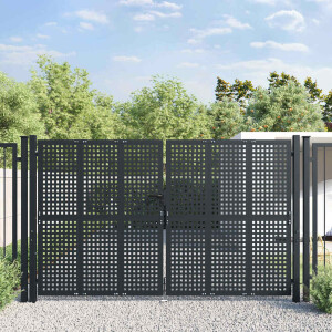 vidaXL Tuinpoort Antraciet 300x175 cm Staal