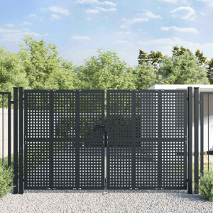 vidaXL Tuinpoort Antraciet 300x200 cm Staal