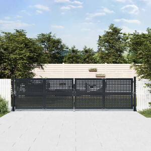 vidaXL Tuinpoort Antraciet 400x125 cm Staal