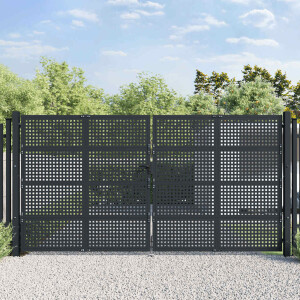 vidaXL Tuinpoort Antraciet 400x175 cm Staal