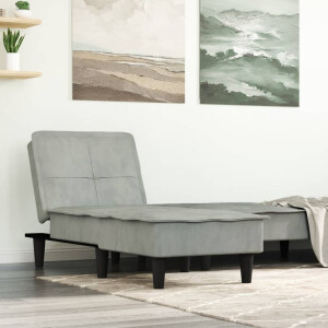 vidaXL Chaise longue fluweel lichtgrijs