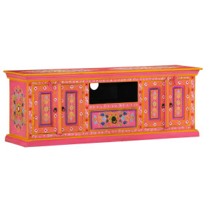 vidaXL Tv-meubel 110x30x40 cm massief mangohout roze
