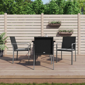 vidaXL 5-delige Tuinset met kussens poly rattan en staal
