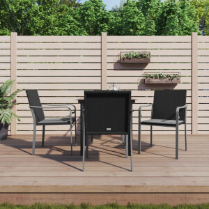 vidaXL 5-delige Tuinset met kussens poly rattan en staal