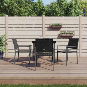 vidaXL 5-delige Tuinset poly rattan en staal