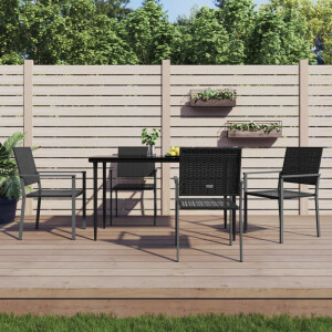vidaXL 5-delige Tuinset poly rattan en staal