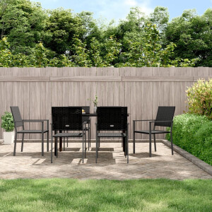 vidaXL 7-delige Tuinset poly rattan en staal