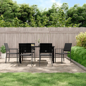 vidaXL 7-delige Tuinset poly rattan en staal