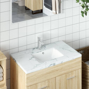 vidaXL Wastafel rechthoekig 30,5x27x14 cm keramiek wit