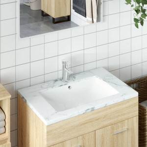 vidaXL Wastafel rechthoekig 55,5x37,5x19 cm keramiek wit