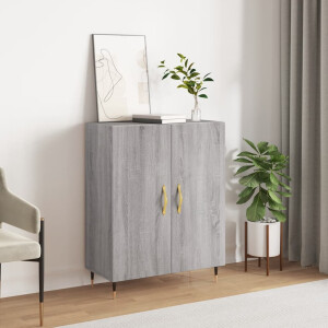 vidaXL Dressoir 69,5x34x90 cm bewerkt hout grijs sonoma eikenkleurig