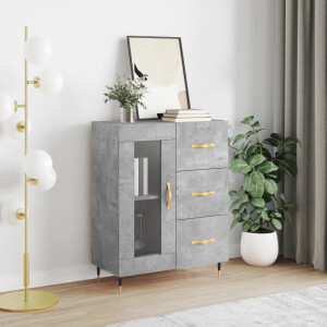 vidaXL Dressoir 69,5x34x90 cm bewerkt hout betongrijs