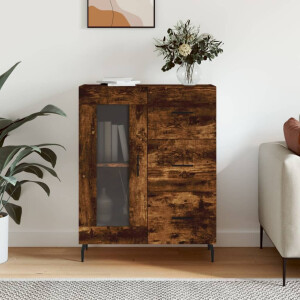 vidaXL Dressoir 69,5x34x90 cm bewerkt hout gerookt eikenkleurig