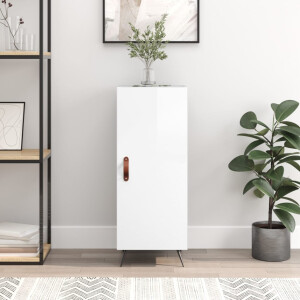 vidaXL Dressoir 34,5x34x90 cm bewerkt hout hoogglans wit