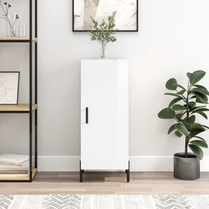 vidaXL Dressoir 34,5x34x90 cm bewerkt hout hoogglans wit