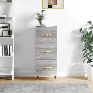 vidaXL Dressoir 34,5x34x90 cm bewerkt hout grijs sonoma eikenkleurig