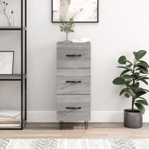 vidaXL Dressoir 34,5x34x90 cm bewerkt hout grijs sonoma eikenkleurig