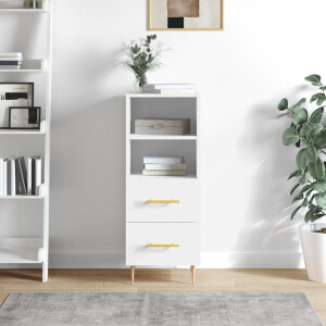 vidaXL Dressoir 34,5x34x90 cm bewerkt hout hoogglans wit