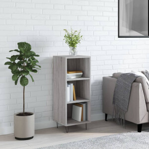 vidaXL Dressoir 34,5x32,5x90 cm bewerkt hout grijs sonoma eikenkleurig