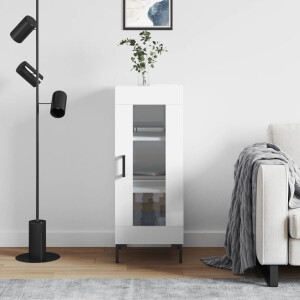 vidaXL Dressoir 34,5x34x90 cm bewerkt hout hoogglans wit