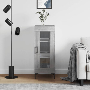 vidaXL Dressoir 34,5x34x90 cm bewerkt hout grijs sonoma eikenkleurig