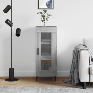 vidaXL Dressoir 34,5x34x90 cm bewerkt hout grijs sonoma eikenkleurig