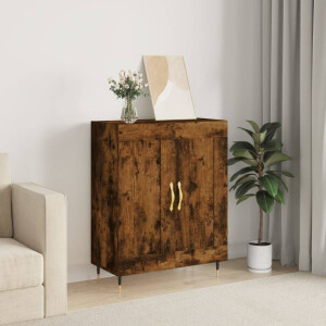 vidaXL Dressoir 69,5x34x90 cm bewerkt hout gerookt eikenkleurig