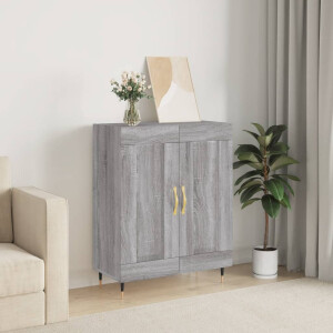 vidaXL Dressoir 69,5x34x90 cm bewerkt hout grijs sonoma eikenkleurig