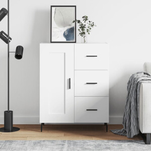 vidaXL Dressoir 69,5x34x90 cm bewerkt hout wit