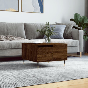 vidaXL Salontafel 55x55x36,5 cm bewerkt hout bruin eikenkleur